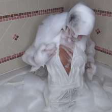 Jayce: Submerging in Mountain of Bubbles in "the" White Outfit
