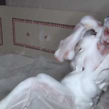 Jayce: Submerging in Mountain of Bubbles in "the" White Outfit