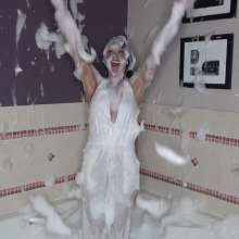 Jayce: Submerging in Mountain of Bubbles in "the" White Outfit