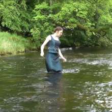 DungeonMasterOne: Wet Formal Chastity: Soaking wet in a beautiful long gown!