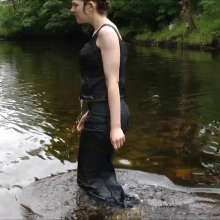 DungeonMasterOne: Wet Formal Chastity: Soaking wet in a beautiful long gown!