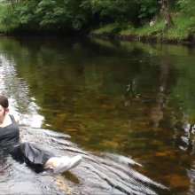 DungeonMasterOne: Wet Formal Chastity: Soaking wet in a beautiful long gown!