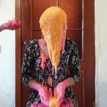 Top Messy Girls: Young Girl Gets Pink and Yellow Slime on Her Head