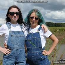 DungeonMasterOne: Honeysuckle and Lady Jennifer in denim dungarees mudslide fun!
