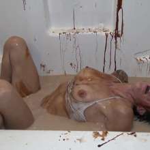 Jayce: Chocolate Milkshake Bikini Bath-Tits Out-Head Dunks 2 Cum