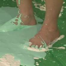 Alumi: 'Pie-curious' Japanese girl wants to get messy all over, and we help her!