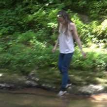 RevSlymsford: Kaydens Wetlook In A Creek: Jeans, Top, Panties + Pantyhose