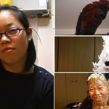 Alumi: 20-yr-old Japanese girl embraces messy face + foot fetish in unscripted vid