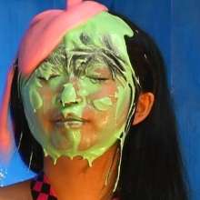 Alumi: Japanese teen slimed, stripped to underwear, then pied and slimed more!