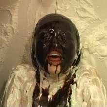 Alumi: Sexy Japanese girl pied in the face and slimed, showing her bare soles