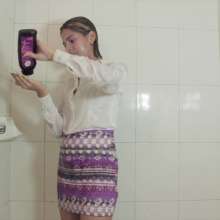 lovingmessy4you: Wetlook Shower White Shirt and Skirt (short Hair)