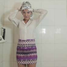 lovingmessy4you: Wetlook Shower White Shirt and Skirt (short Hair)