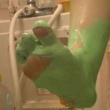 Alumi: Japanese model Mami liked being pied and slimed, and showing her feet