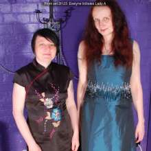 DungeonMasterOne: Saturation Hall: Evelyne and Lady-A in sweet formal mess!