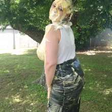 Darkabyss445: Custard Cream Pies in Leather Skirt Business Attire Part 1