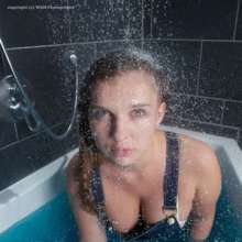 WAM Photography: Nastia Soaked in Dungarees
