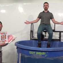 WamtasticUK: James and Nathan Higher or Lower in Cold Water Dunk Tank