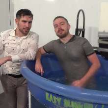 WamtasticUK: James and Nathan Higher or Lower in Cold Water Dunk Tank