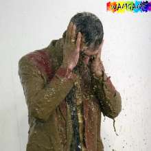 WamtasticUK: MessySte Red Suit Mud Bath