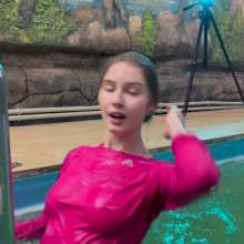 Wet Live Team: Nastya in a Large Pool, Swimming without a Bra | Wetlook