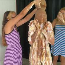 RevSlymsford: Sexy New Girl Kellie's Messy Naked Pie and Sime Initiation