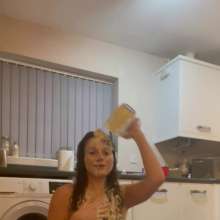 WAMfuns Messy Forfeits: Queen Peach Black Dress In Porridge