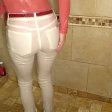 Tight and Wet Clothes: Tight White Jeans Shower Dance