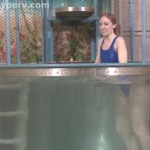 doctor_splash: Dunk Tank Featuring Geo in a Blue One Piece