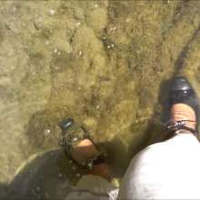 carlosstf33: Walking in River with Shoes and Pantyhose