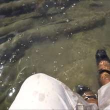 carlosstf33: Walking in River with Shoes and Pantyhose