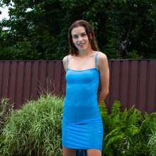 wet.look.me: Wetlook girl in pantyhose and dress get wet in pool | Wetlook.biz