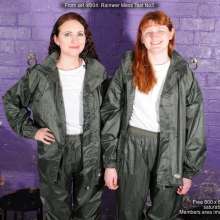 DungeonMasterOne: Honeysuckle and Miss Abigail get very messy in the Rainwear Mess Test!