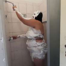 Darkabyss445: Creamed Fun Clean up in the Shower