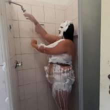 Darkabyss445: Creamed Fun Clean up in the Shower
