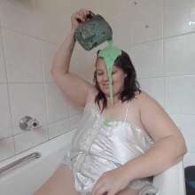 Darkabyss445: Darkabyss445 Gunged in the Bathtub