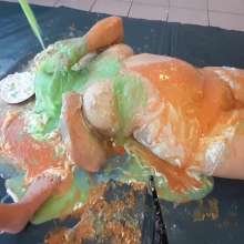 Darkabyss445: Darkabyss Gunged While Wearing Nothing but Her Bday Suit