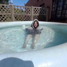Darkabyss445: Fluffy Jersey Gets Wet in the Pool