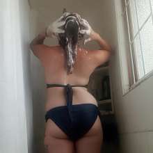 Thefetishgirl: Getting Wet in a Bikini, Hair Washing