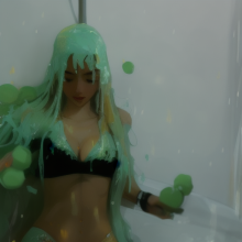 wammypinupart: green slime pics!  (stable diffusion)