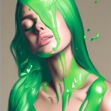 wammypinupart: green slime pics!  (stable diffusion)