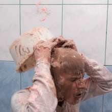 Your Wet Cat: He Was Punished with Lots of Pie and Chocolate on His Head!