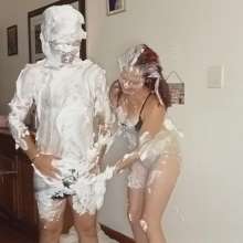 Thefetishgirl: His First Time Being Pied, Things Got White and Covered