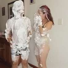 Thefetishgirl: His First Time Being Pied, Things Got White and Covered