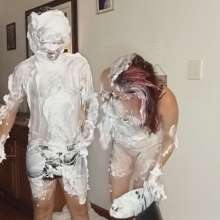 Thefetishgirl: His First Time Being Pied, Things Got White and Covered