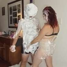 Thefetishgirl: His First Time Being Pied, Things Got White and Covered