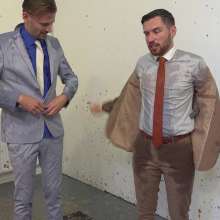 WamtasticUK: James and Adam Suit Strip Singlets Mud Wrestle