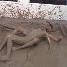 WamtasticUK: James and Adam Suit Strip Singlets Mud Wrestle