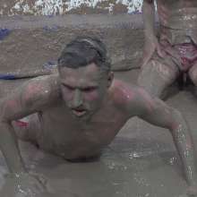 WamtasticUK: James and Adam Suit Strip Singlets Mud Wrestle