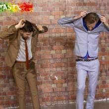 WamtasticUK: James and Adam Suit Strip Singlets Mud Wrestle