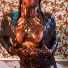 RevSlymsford: Kaydens Chocolate Batter Messy Fun In Turtleneck.